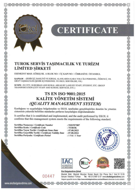 KALİTE YÖNETİM SİSTEMİ TS EN ISO 9001:2015